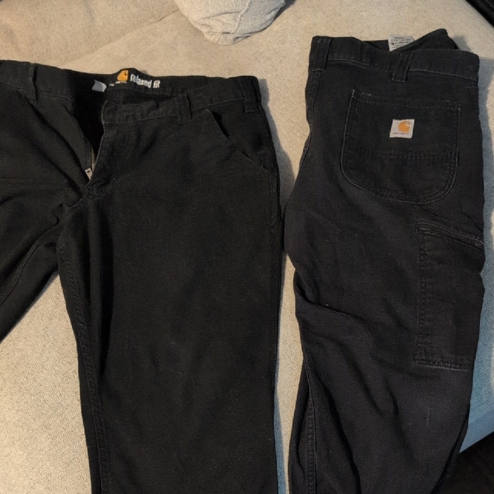 2 Pairs Carhartt Men's Relaxed Fit Rigby Dungaree 36 X 28